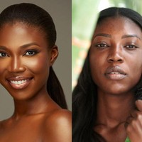 Kontestan dari Ghana Silvia Naa Morkor Commodore pun berpose fierce. Meski tanpa makeup, penampilannya tetap manis. Foto: dok. Instagram Miss Universe