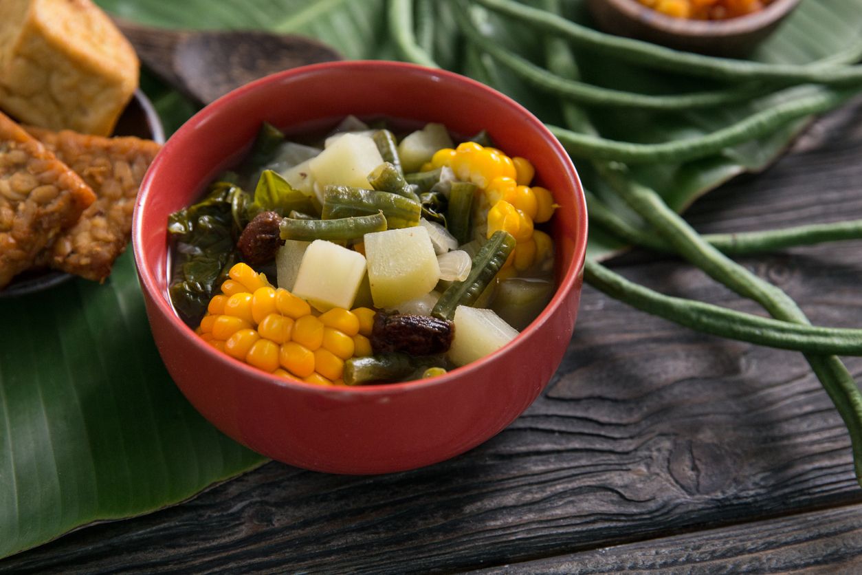 indonesian cuisine. sayur asam close up. vegetable