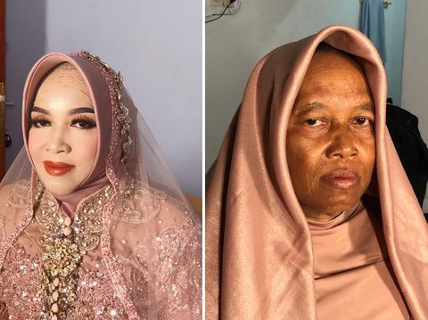 Viral transformasi makeup 36 tahun lebih muda, banjir pujian dari warganet.