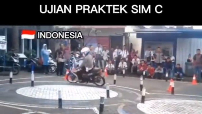 Viral uji praktik SIM C di Indonesia dibandingkan dengan di Taiwan (dok. istimewa)