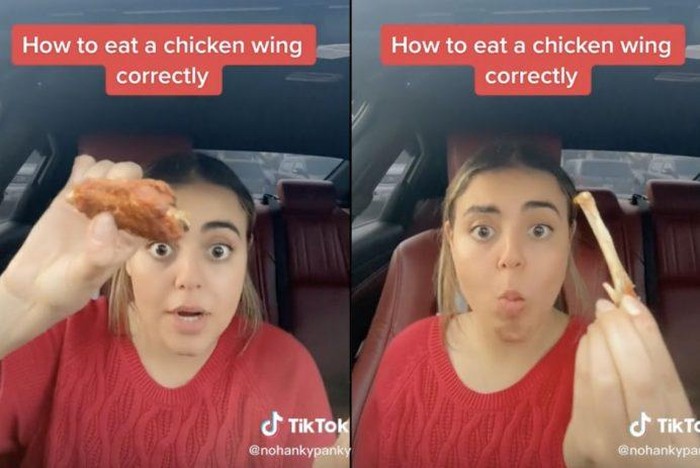 Anti Ribet! Wanita Ini Bagikan Cara Mudah dan Praktis Makan Chicken Wings