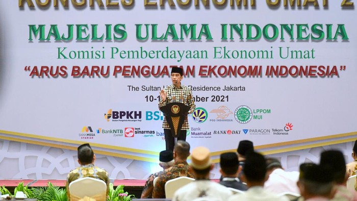 Jokowi dalam acara pembukaan Kongres Ekonomi Umat Islam II MUI (Muchlis Jr - Biropers Setpres)