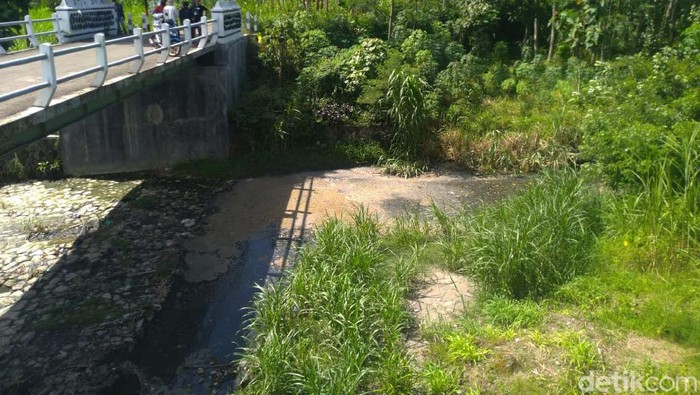 Bau busuk tercium dari aliran Kali Gandul di Boyolali, Jawa Tengah. Kondisi itu dikeluhkan dan sempat membuat warga di sekitar aliran sungai muntah.