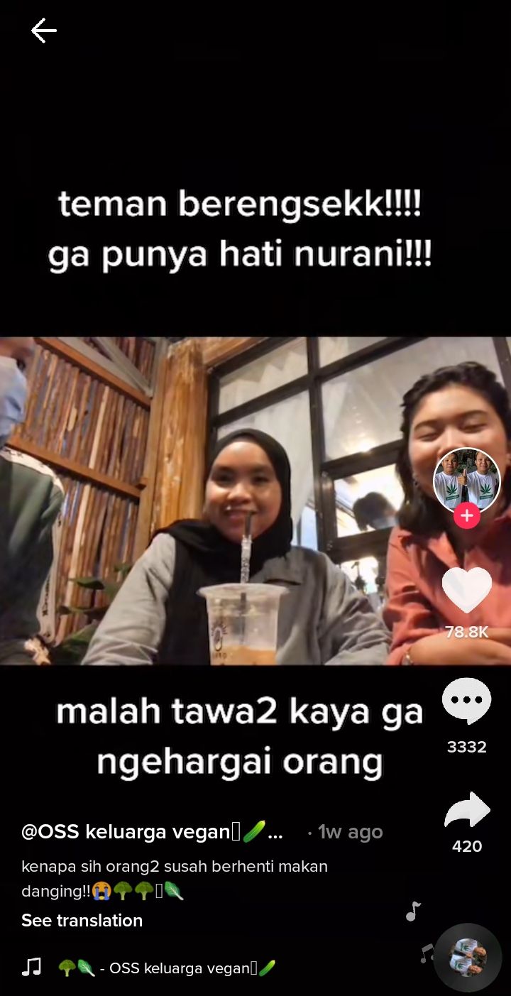 TikToker Vegan Pancing Emosi Netizen