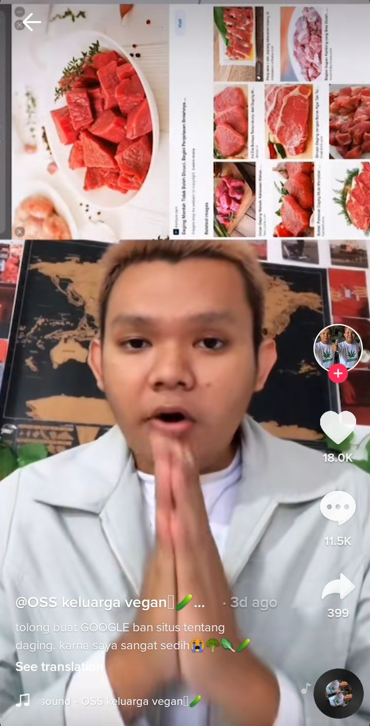 TikToker Vegan Pancing Emosi Netizen