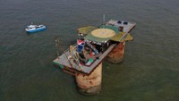 Wajar saja, karena dulunya Sealand adalah benteng pertahanan Inggris yang dibuat saat Perang Dunia II melawan Jerman. (BEN STANSALL/AFP)