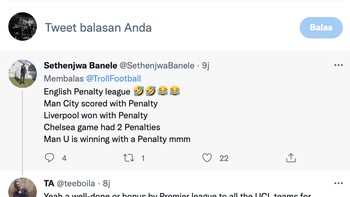 Liga Inggris pun diejek jadi Penmier League. Foto: Internet