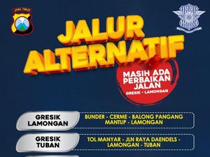 Jalan Nasional di Lamongan Macet Parah Hingga 13 Km, Ini Jalur Alternatifnya