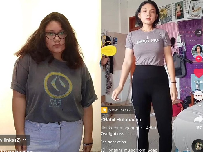 Foto kisah perubahan berat badan yang viral di media sosial. Foto: Dok. pribadi Rahil. Foto kisah perubahan berat badan yang viral di media sosial. Foto: Dok. pribadi Rahil.