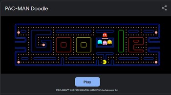 Selanjutnya ada Pac Man. Seperti namanya, beberapa di antara kalian pasti sudah sangat mengetahui, apa yang ditawarkan oleh pengembang di dalam game. Foto: (Google).
