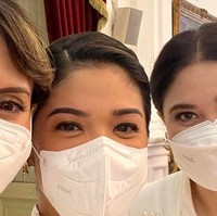 Momen kebersamaan mereka diabadikan oleh istri Menteri Pendidikan, Kebudayaan, Riset, Teknologi Nadiem Makarim, Franka Makarim. Tampak dis salah satu foto, Franka bersama Bianca Adinegoro, mantan model yang kini menjadi istri Menteri Perdagangan Muhammad Lutfi. (Foto: Instagram/@frankamakarim)