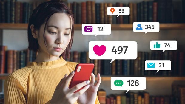 Social networking service concept. communication network.