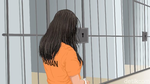 Ilustrasi Siskaeee berbaju tahanan Polda DIY