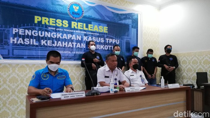 Kepala BNNP Jateng Purwo Cahyoko saat memberikan keterangan, Selasa (14/12/2021)