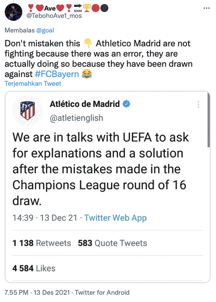 Meme Meme drama undian UCL