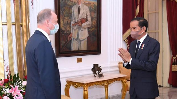 Presiden Jokowi menerima Menteri Luar Negeri Amerika Serikat Anthony J. Blinken, Istana Merdeka, 13 Desember 2021 (Biro Pers Sekretariat Presiden/Lukas)