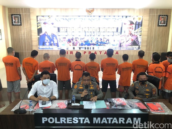 Sebanyak 46 pelaku kejahatan jalanan ditangkap Polresta Mataram sejak bulan lalu usai digelarnya WSBK Mandalika. (dok Polresta Mataram)