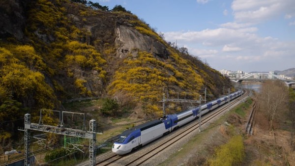 Kereta KTX Korea Selatan dapat beroperasi hingga 330 km per jam. Berdasarkan teknologi TGV Prancis, mereka telah mengurangi separuh waktu perjalanan Seoul-Busan dari lebih dari empat jam menjadi hanya dua jam 15 menit. (CNN)