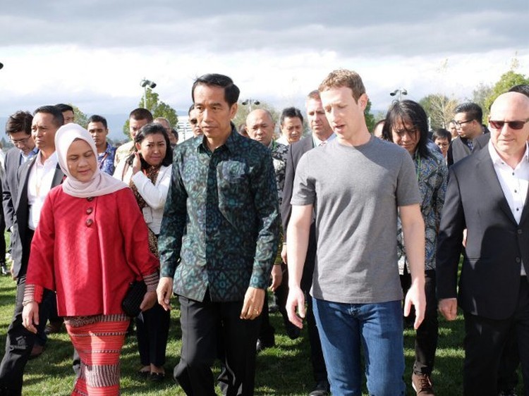 fotoinet pertemuan presiden jokowi dan mark zuckerberg tahun 2016
