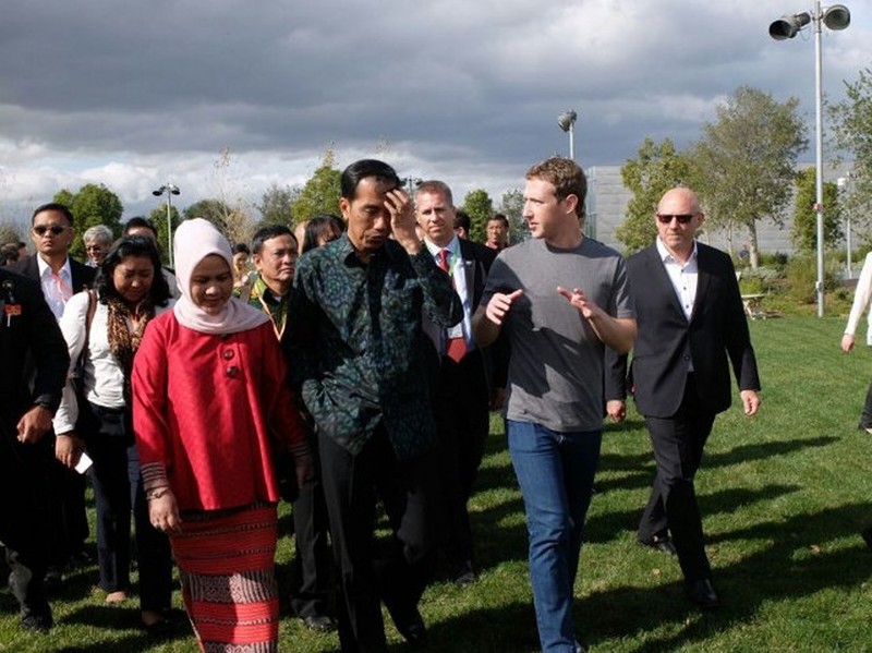 fotoinet pertemuan presiden jokowi dan mark zuckerberg tahun 2016