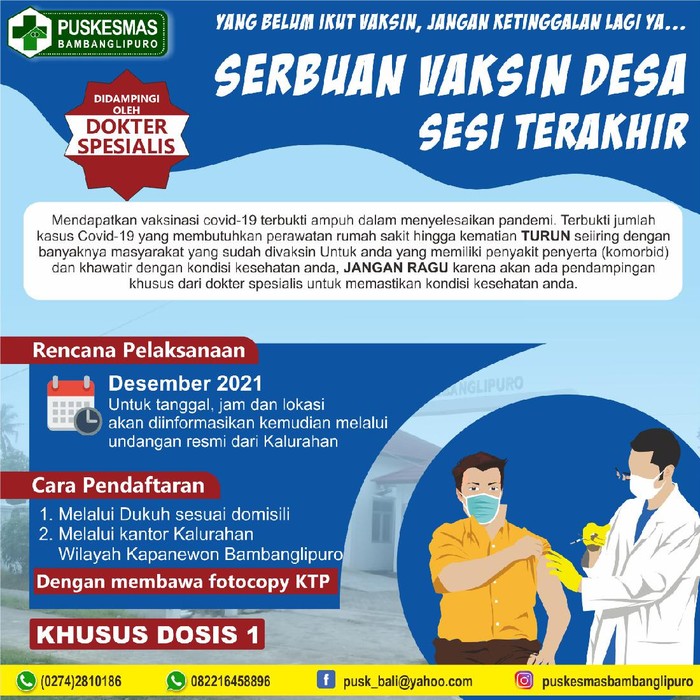 Jadwal vaksinasi warga berkomorbid di Bantul