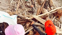 Jennifer Bachdim pun senang karena anak-anaknya mau ikut membersihkan sampah. Foto: Instagram Jennifer Bachdim
