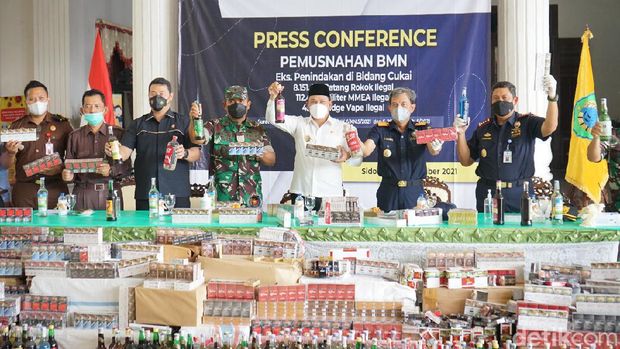 pemusnahan barang bukti di sidoarjo