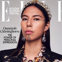 Inilah penampilan Quannah saat tampil menjadi model cover majalah Elle. Foto: dok. Instagram/@quannah.rose