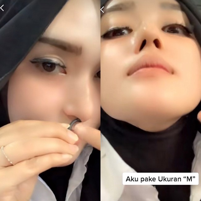 Viral video Aparatur Sipil Negara (ASN) atau pegawai negeri sipil cantik di TikTok. Ia menjadi atensi karena mengenakan gaya hijab model rambut panjang berlayer. Gaya hijabnya langsung menjadi sorotan warganet. Video itu berasal dari akun TikTok @eislucinta. Ia kerap merekam dirinya sendiri di dalam mobil dan mengenakan gaya hijab model rambut. Baru-baru ini, ia juga mengunggah tips agar hidung terlihat lebih mancung dengan nose up. Foto: Dok. Tangkapan layar akun TikTok@eislucinta.
