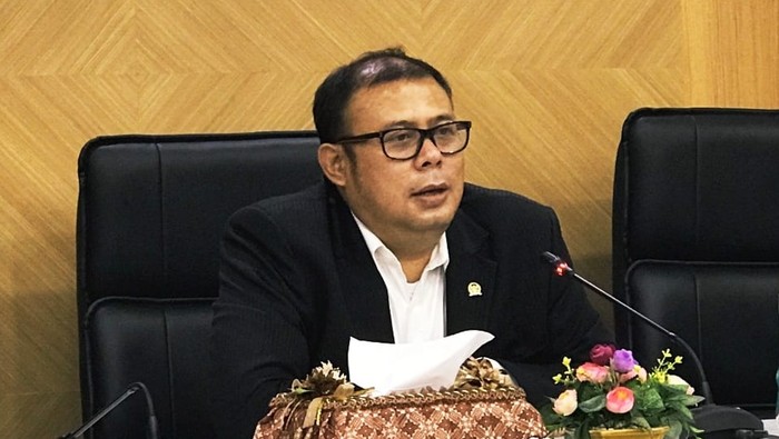 Ketua Fraksi PKB DPR RI, Cucun Ahmad Syamsurijal, konferensi pers terkait RUU TPKS, di ruang Fraksi PKB, kompleks parlemen, Senayan, Jakarta, Kamis (16/12/2021).