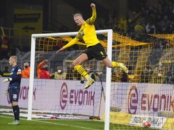 1. Erling Haaland. Valuasi harga 135 juta paun, atau sekitar Rp 2,44 triliun. Foto: AP/Martin Meissner  