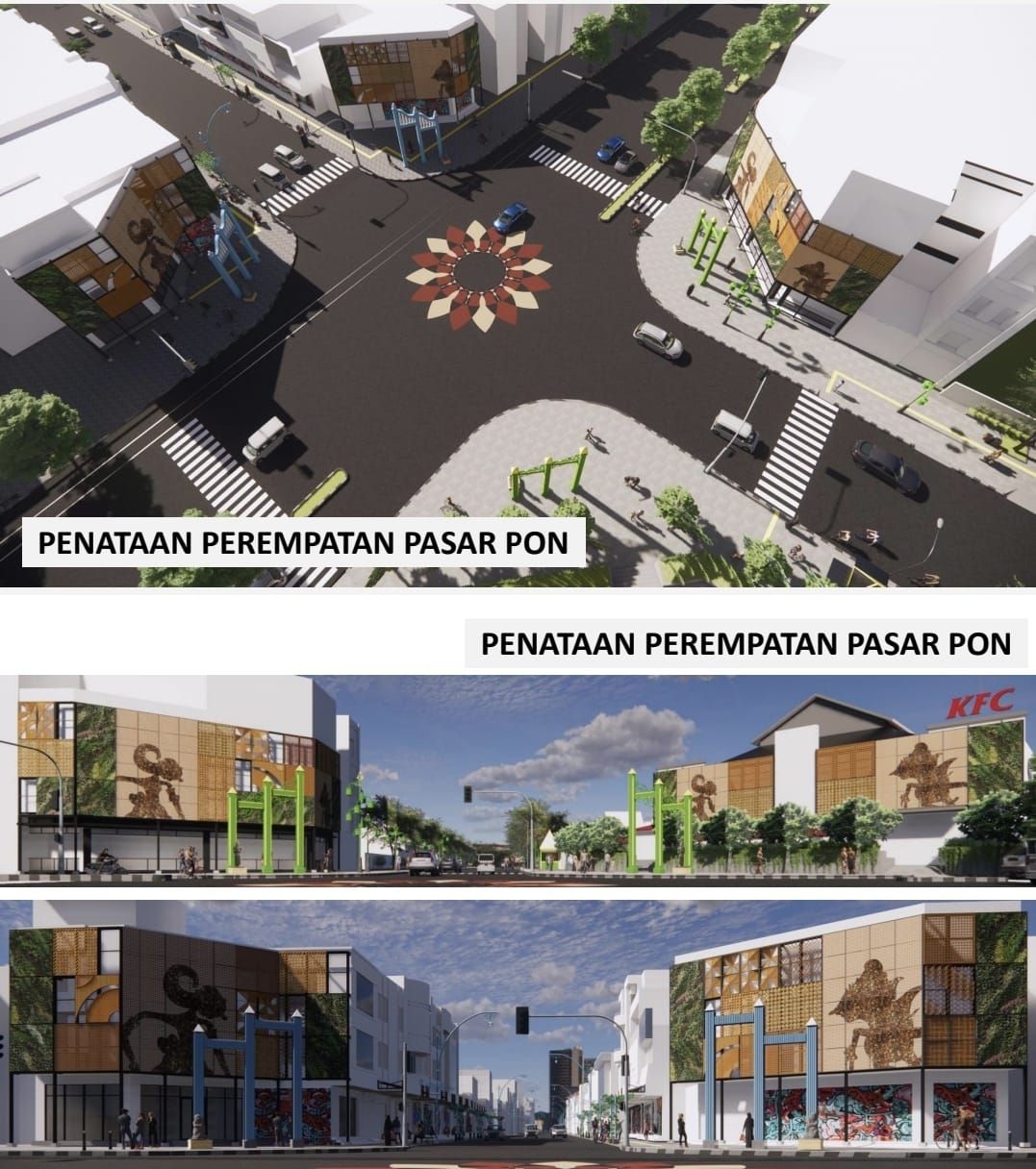 Gambar konsep penataan Gatot Subrioto-Ngarsopuro Solo yang digadang-gadang ungguli Malioboro, Solo, Jumat (17/12/2021).