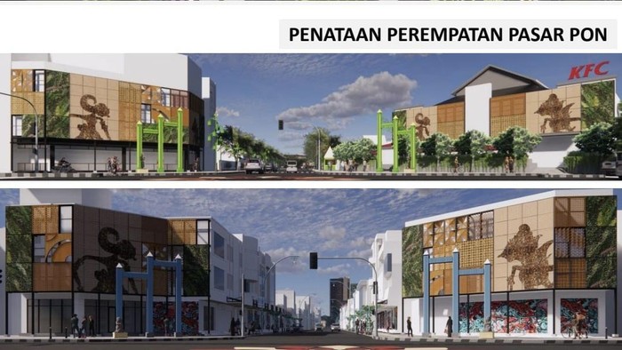 Gambar konsep penataan Gatot Subrioto-Ngarsopuro Solo yang digadang-gadang ungguli Malioboro, Solo, Jumat (17/12/2021).