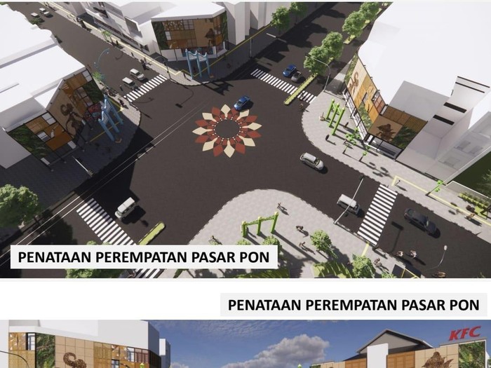 Gambar konsep penataan Gatot Subrioto-Ngarsopuro Solo yang digadang-gadang ungguli Malioboro, Solo, Jumat (17/12/2021).