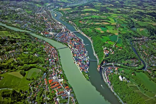 Kota Tua Passau di perbatasan Kekaisaran Romawi.