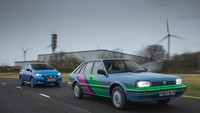 Nissan menyetrum atau mengkonversi sedan klasik era 80-an yang ikonik ini dengan jantung Nissan Leaf. Baterainya diklaim berkapasitas 40 kWh Foto: Nissan UK / David Shepherd