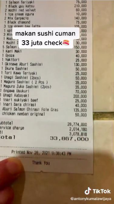 Terlalu Kalap Santap Sushi, Tagihan Makan Orang-orang Ini Capai Puluhan Juta Rupiah
