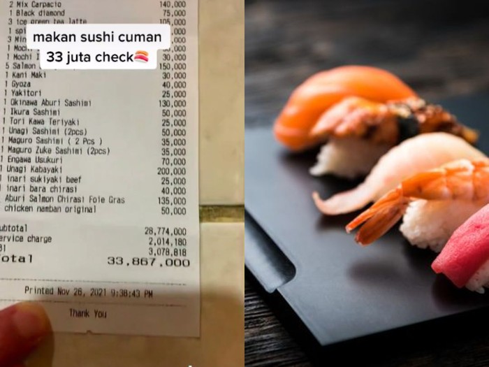 Terlalu Kalap Santap Sushi, Tagihan Makan Orang-orang Ini Capai Puluhan Juta Rupiah