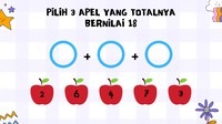 Pilih apel yang total nilainya 18.