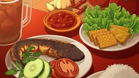 Kalau makanan satu ini pasti sudah banyak yang tahu. Ada seporsi pecel lele lengkap dengan nasi, tempe tahu, lalapan dan sambalnya. Foto: Instagram @harousel