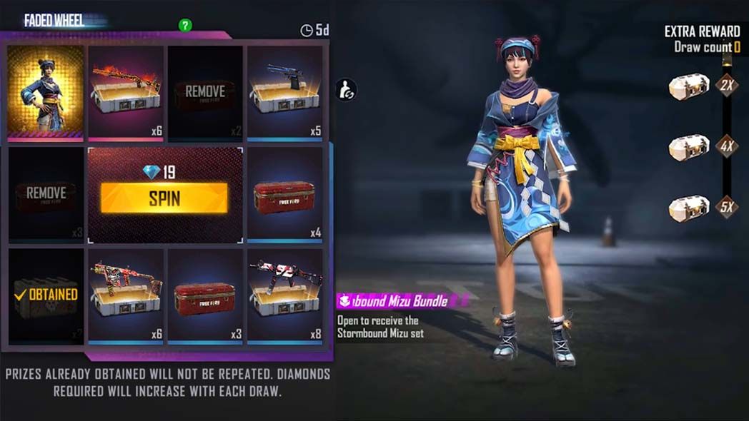 Koleksi Bundle Stormbound Mizu di Event Faded Wheel Free Fire
