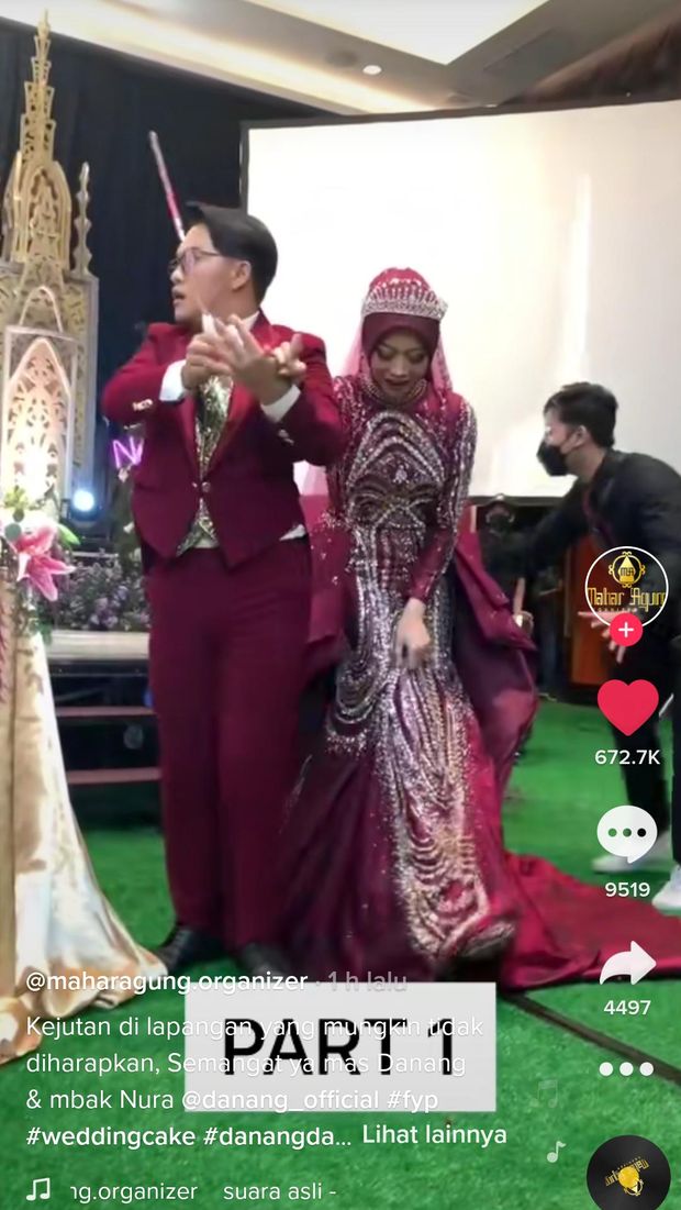Wedding Cake Danang D'Academy Jatuh Berantakan, Netizen Bilang Settingan