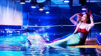 Potret Duyung, Santa Klaus dan Natal Bawah Laut