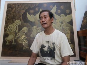 Buat Lukisan Wayang Bertema Rohani, Pelukis Asal Bantul Dapat Banyak Orderan
