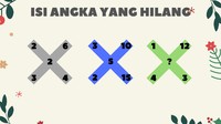 Temukan kira-kira apa hubungan angka di tengah dengan angka lain di sekitarnya.