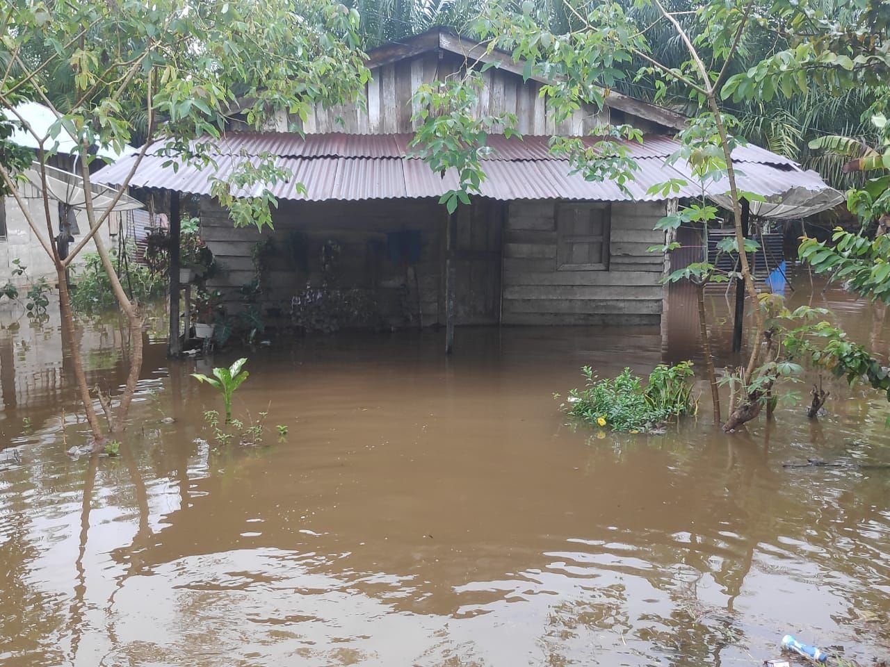 Banjir melanda 13 desa di 2 kecamatan di Kabupaten Nagan Raya. Tinggi air mencapai 70 cm (dok BPBA)