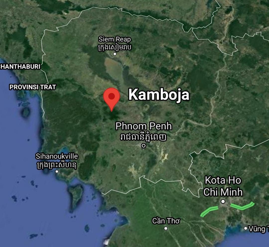 Citra satelit diduga lokasi jatuhnya MH370 di Kamboja (Tangkapan layat Google Maps)