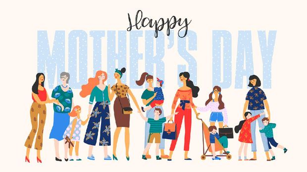 Contoh Kartu Ucapan Hari Ibu Send your mom the blooming flowers greeting card to celebrate the Mother's Day