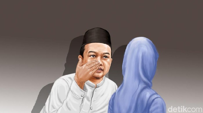 Ilustrasi seseorang tengah menghasut perempuan dengan bisikan.
