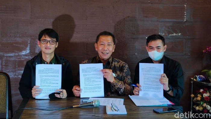 Jumpa pers korban penyekapan di Depok